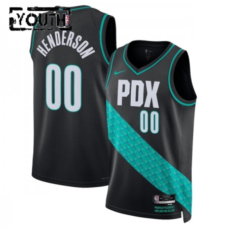 Canotte Bambino Portland Trail Blazers Scoot Henderson Nike 2025-26 City Edition Nero Swingman